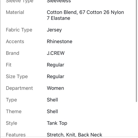 NWT J Crew Factory Women’s Sz S Shell Top W/ Rhinestone At Neck Blue White B8283 - Picture 10 of 11